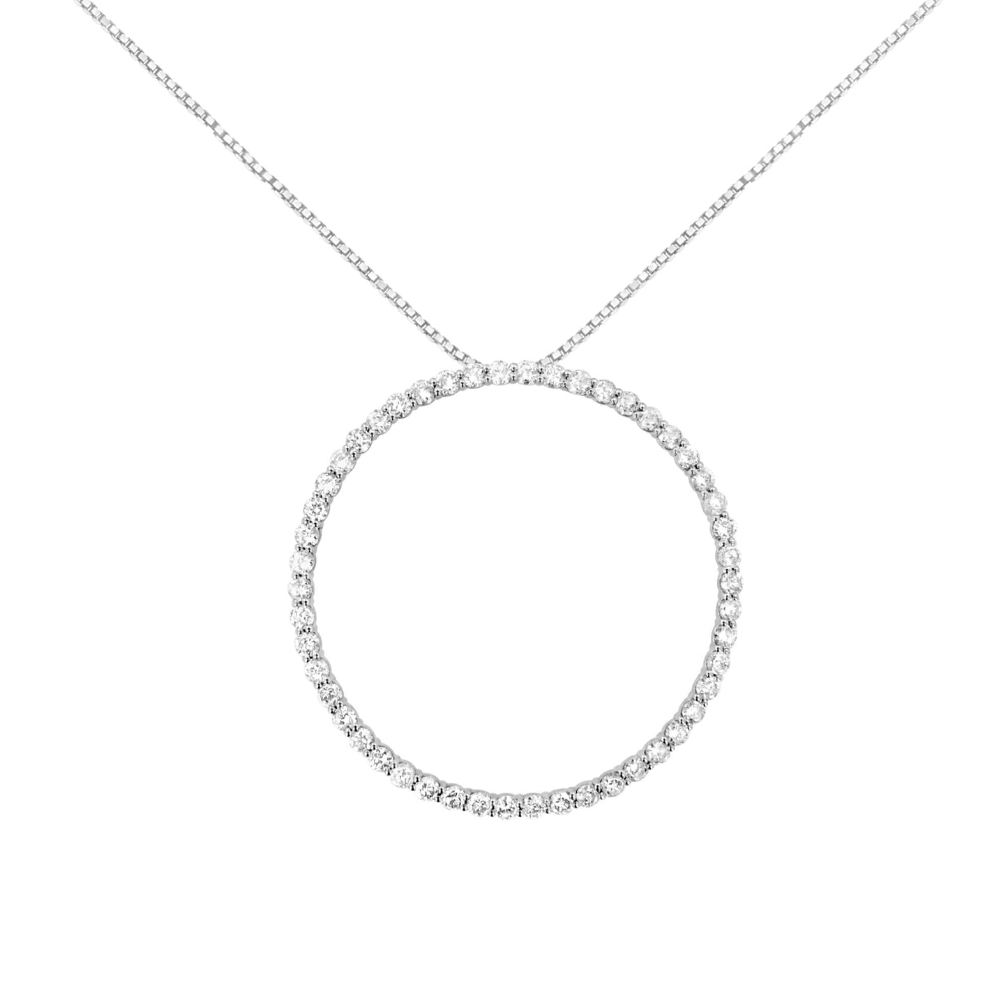 .925 Sterling Silver 4 cttw Prong Set, Round-Cut Diamond Open Circle