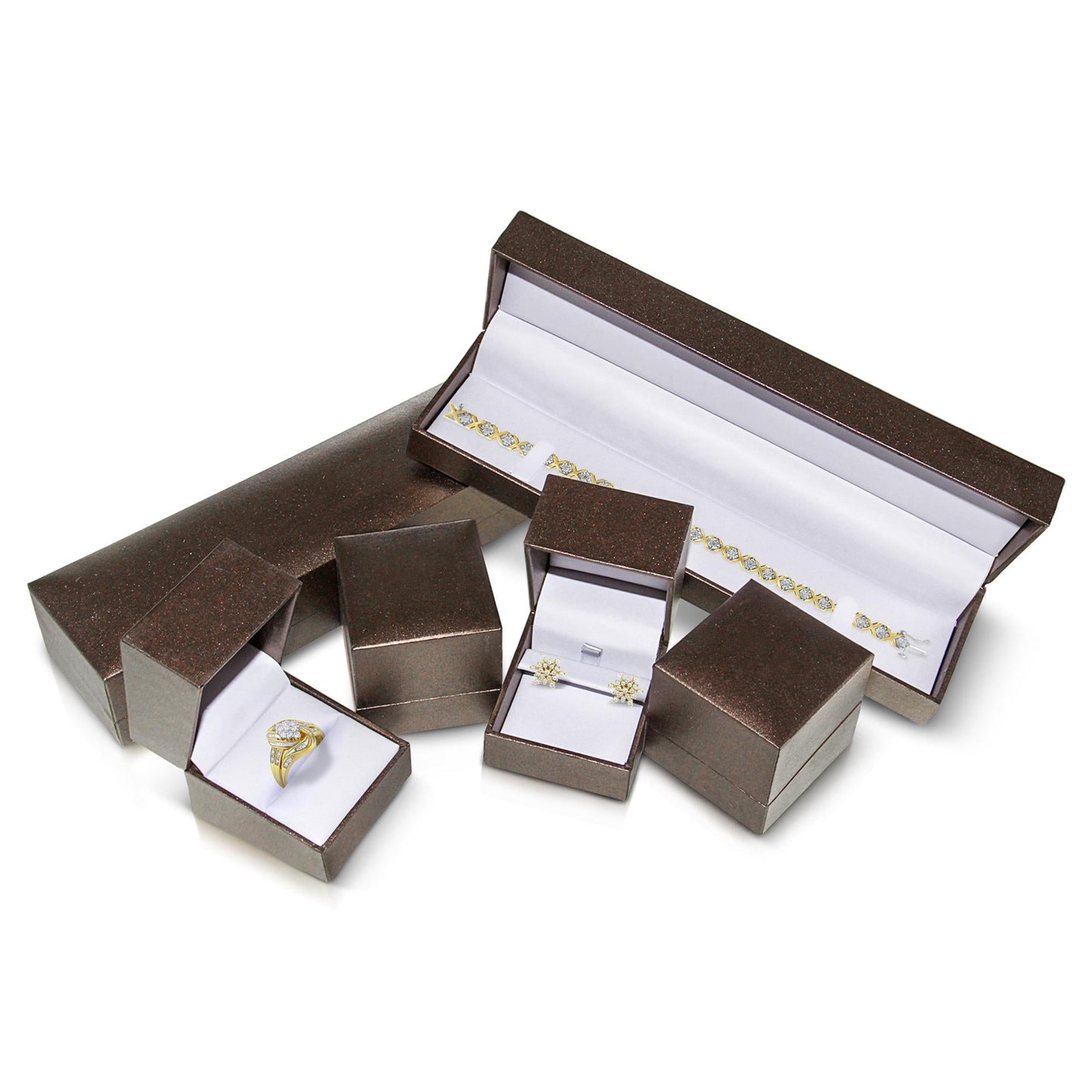 10K Yellow Gold 1/4 cttw Miracle-Set Brilliant Round Cut Diamond